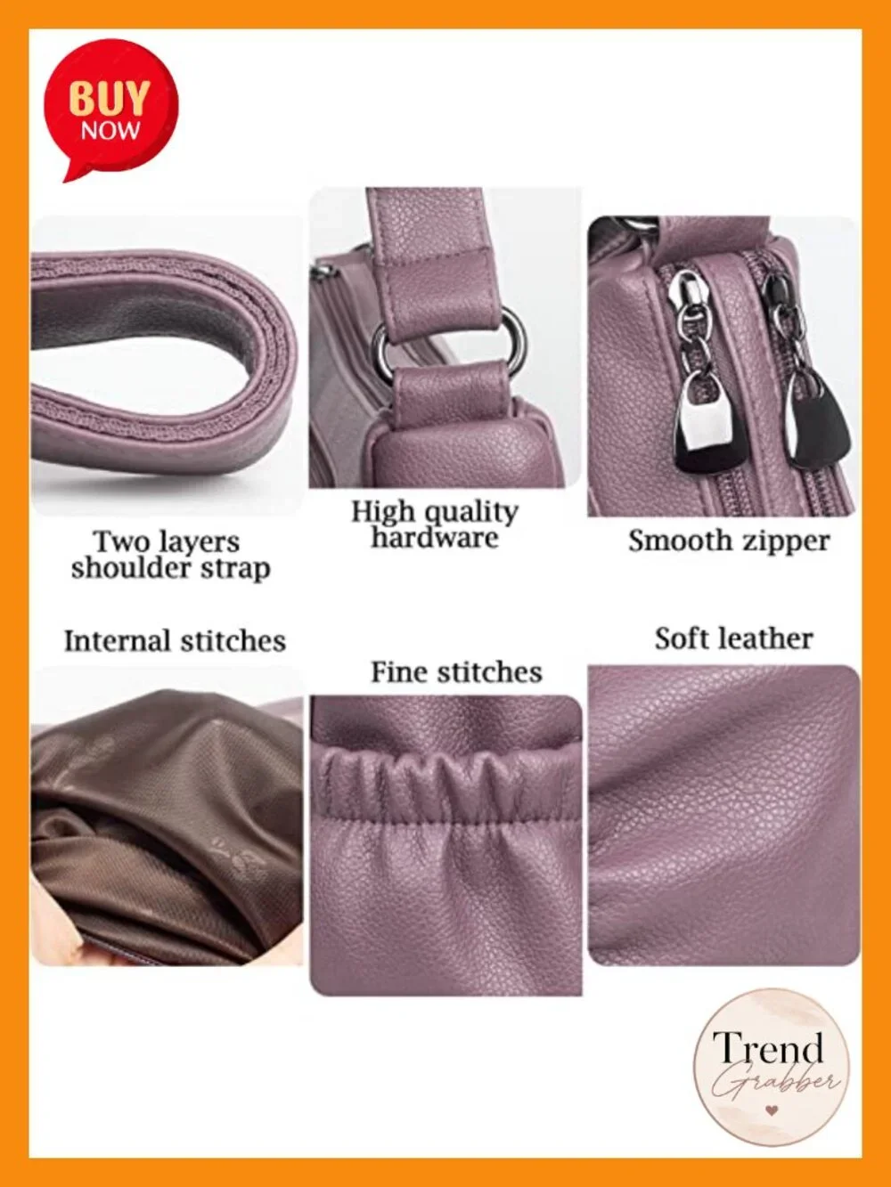 Soft PU Leather Crossbody Bag Satchel Tote Handbag Shoulder Purse